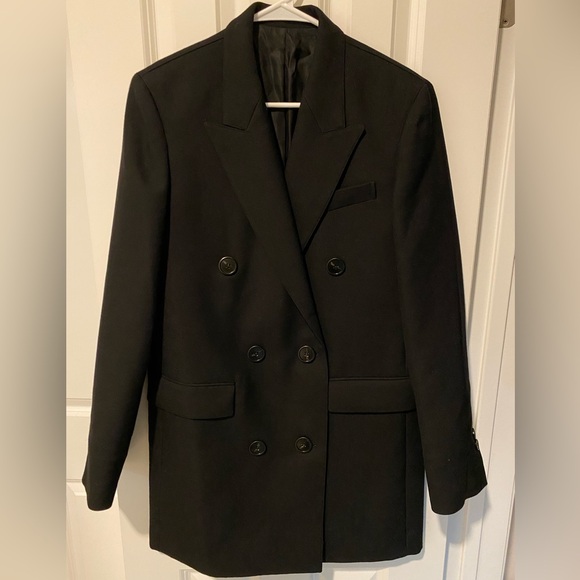 Theory Double Breasted Wool Coat - Picture 2 of 7